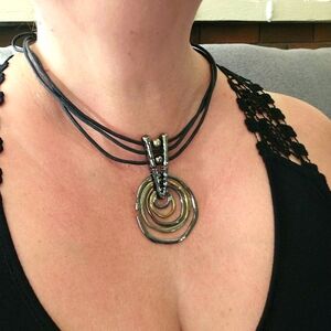 Black and Silver 3 layer fashion necklace